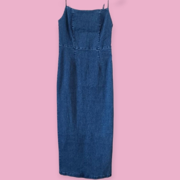 Vero Moda Dresses & Skirts - Vero Moda Blue Denim Midi Dress